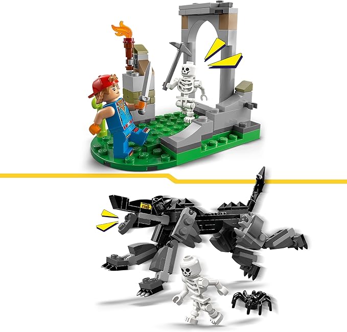 LEGO Fortnite Campo di Bananita e Starter Giocattolo - Include le Figure del Lupo e del Lama delle Scorte, 3 Minifigure e un Falò - Regalo per Gamer, Bambini, Bambine e Fan da 7 Anni - 77075