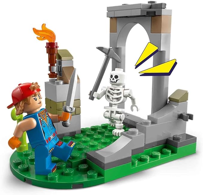 LEGO Fortnite Campo di Bananita e Starter Giocattolo - Include le Figure del Lupo e del Lama delle Scorte, 3 Minifigure e un Falò - Regalo per Gamer, Bambini, Bambine e Fan da 7 Anni - 77075