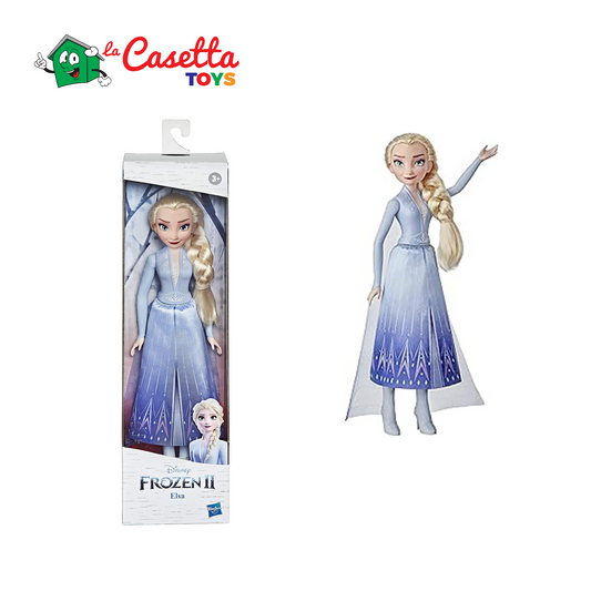 Disney Frozen 2 Elsa - Bambola alla moda con capelli lunghi biondi, gonna, scarpe, giocattolo ispirato alla regina di ghiaccio 2