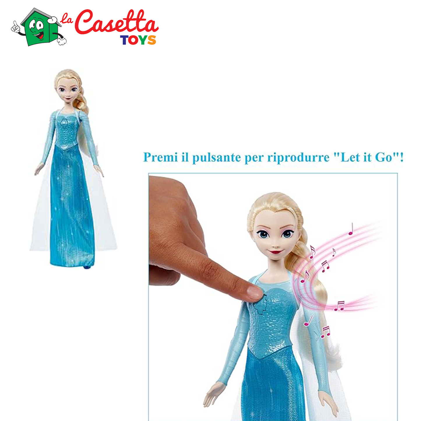 Disney Frozen - Elsa All'alba sorgerò, bambola con look elegante, canta “All'alba sorgerò” dal film, giocattolo per bambini, 3+ anni, versione italiana, HMG33