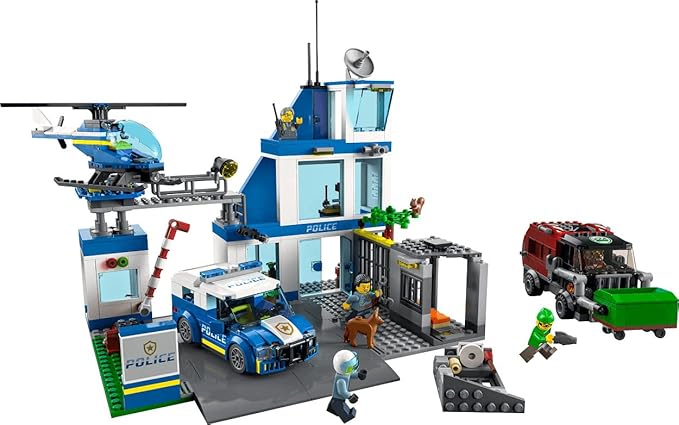 LEGO City Police Stazione di Polizia, Set con Elicottero Giocattolo, Macchina e Camion della Spazzatura, Giochi per Bambini, Bambine, Ragazzi e Ragazze da 6 Anni in su, Idee Regalo 60316