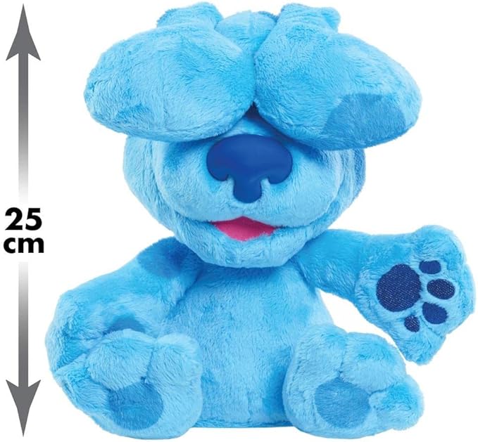 Giochi Preziosi Blue's Clues & You - Peluche Blue Gioco del cucù, con Suoni, premigli Il pancino e solleverà Le Orecchie, per Bambini a aprtire dai 3 Anni, BLU02100
