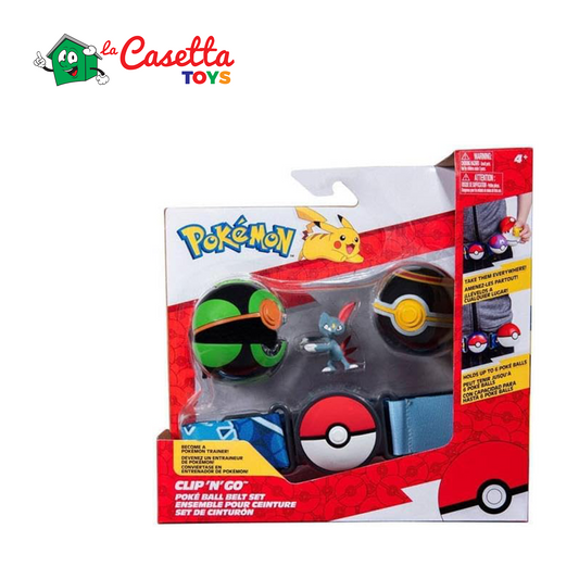 REI TOYS Set Cintura Pokemon Clip N Go con Poké Ball: Dusk Ball, Luxury Ball & Sneasel