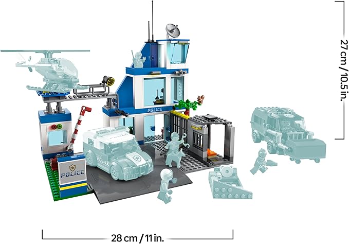 LEGO City Police Stazione di Polizia, Set con Elicottero Giocattolo, Macchina e Camion della Spazzatura, Giochi per Bambini, Bambine, Ragazzi e Ragazze da 6 Anni in su, Idee Regalo 60316