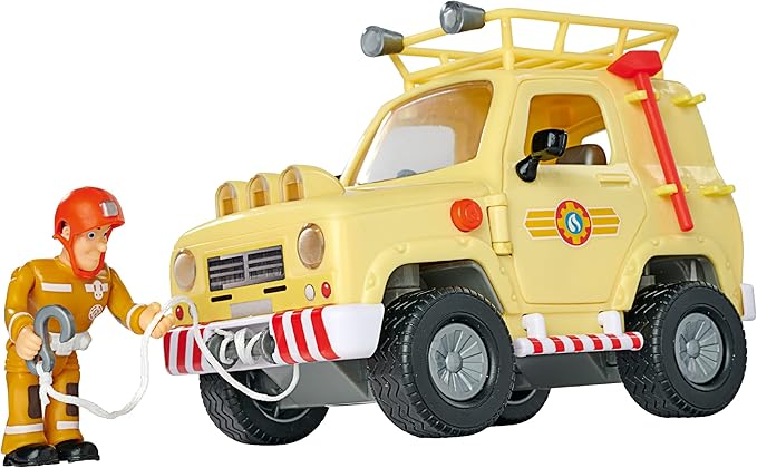 SIMBA - Sam il Pompiere, Veicolo montagna 4x4, 109252511038, + 3 anni, cm 15, con luci e suoni
