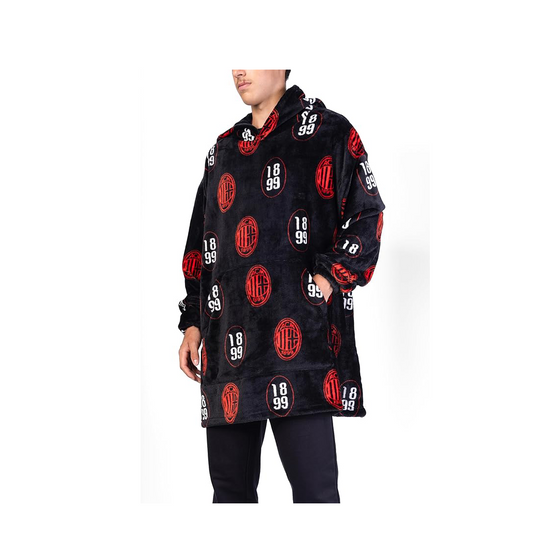 hermet Milan, Plaid con Maniche, Coperta Con Maniche e Cappuccio, Felpa da Casa con Cappuccio, Poncho Homewear, 100% Poliestere, Morbido e Caldo, Soft Touch, Taglia Unica, Prodotto Originale
