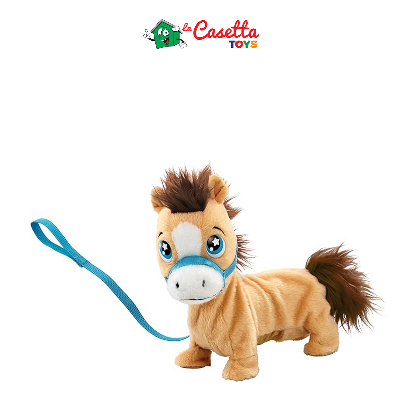 Animagic - Peluche interattivo 23 cm - Dai 2 anni in su - Zucca, il pony - Simpatico animaletto elettronico - Scodinzola e mugola - Morbido da coccolare