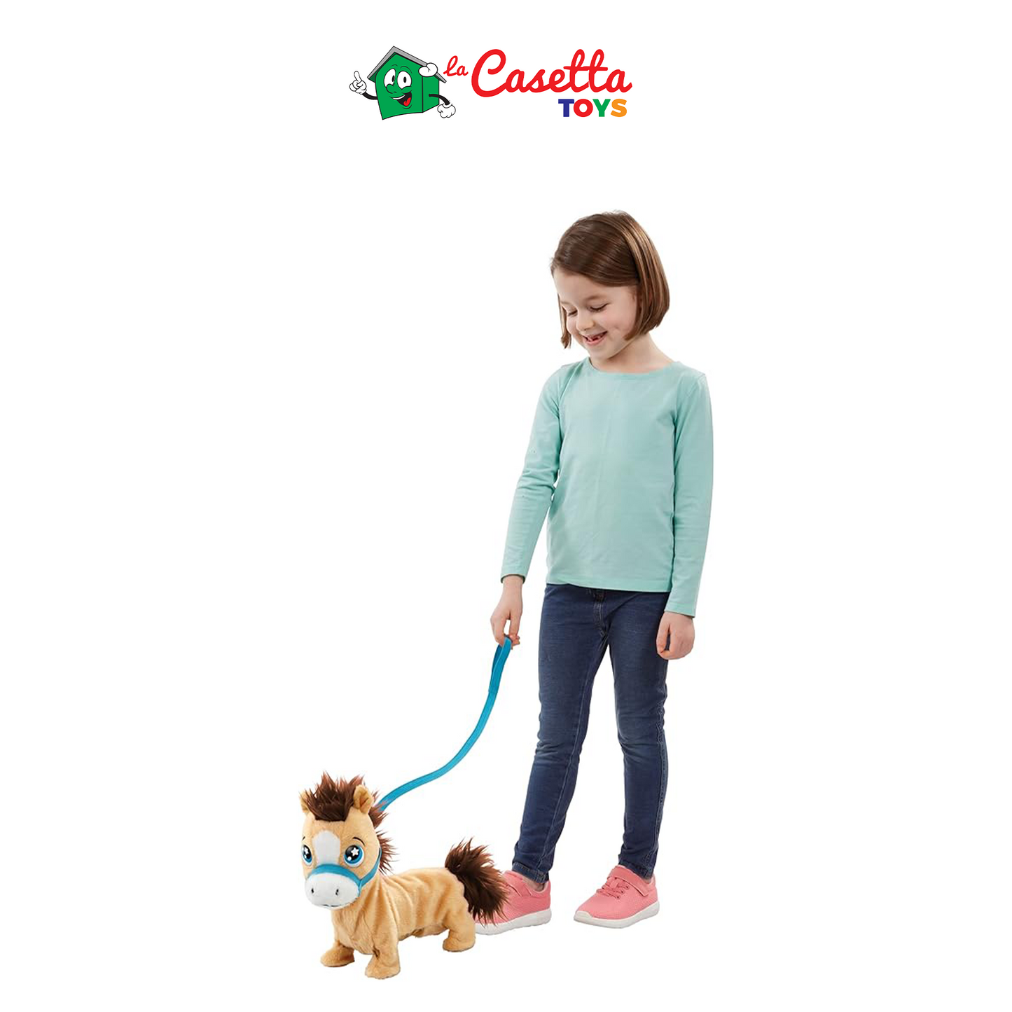 Animagic - Peluche interattivo 23 cm - Dai 2 anni in su - Zucca, il pony - Simpatico animaletto elettronico - Scodinzola e mugola - Morbido da coccolare