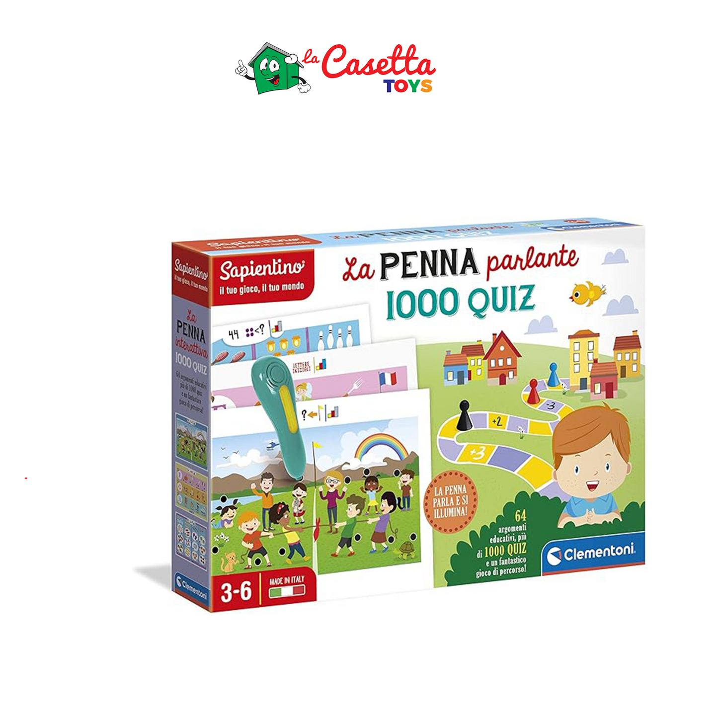 Clementoni Quiz Sapientino - La Penna Interattiva, Multicolore, 3-6 Anni