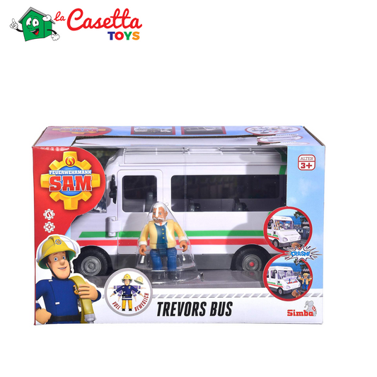 Sam il pompiere Fireman Sam veicolo il Trevors Bus Autobus lungo 20 cm con figura di Trevor circa 6cm