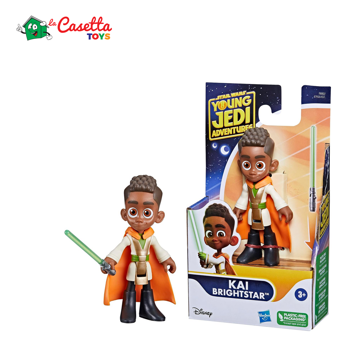 Star Wars Young Jedi Adventures F8002 - Statuetta articolata, 10 cm, personaggio Kai Brightstar + Sabre Laser