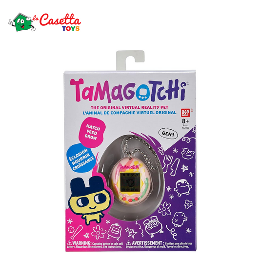 Bandai Tamagotchi, Tamagotchi original, Art Style, Animale elettronico virtuale con schermo, 3 pulsanti e giochi, 42883