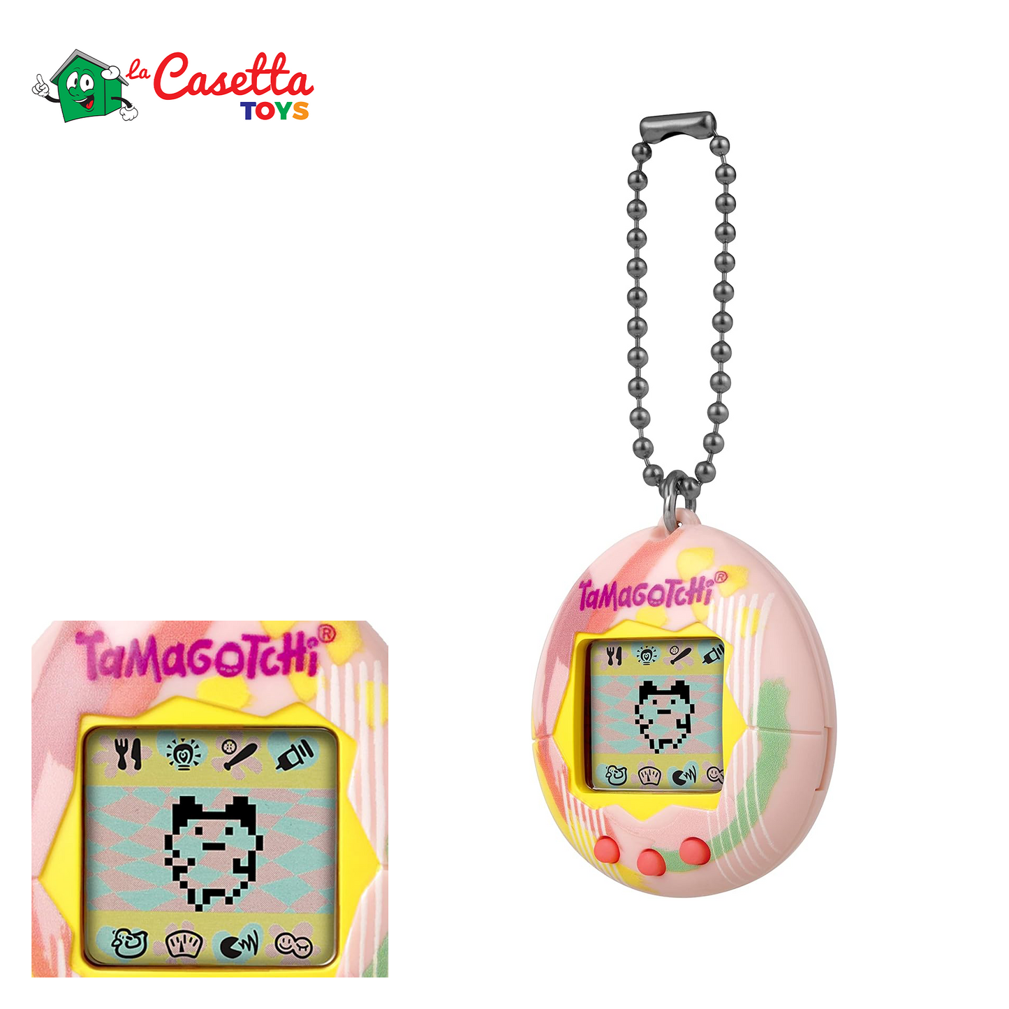 Bandai Tamagotchi, Tamagotchi original, Art Style, Animale elettronico virtuale con schermo, 3 pulsanti e giochi, 42883