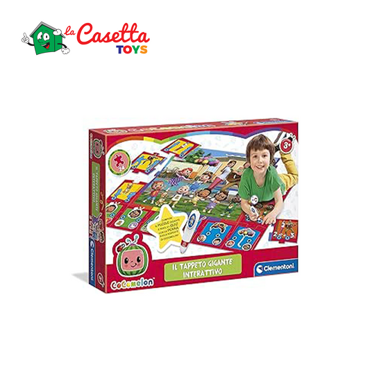 Clementoni Tappeto Gigante Cocomelon-Maxi 24 Pezzi, Puzzle con Penna interattiva (batterie Incluse), Gioco educativo elettronico Bambini 3 Anni, Made in Italy, Multicolore, Medio, 16395