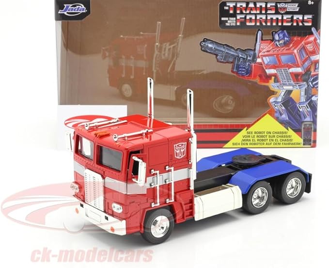 Jada - Transformers Optimus prime, 253115010, +8 anni, die-cast, scala 1:24, funzionamento a ruota libera, da collezione