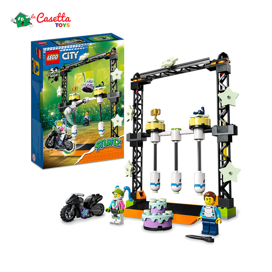 LEGO 60341 City Stuntz Sfida Acrobatica KO, Moto Giocattolo Carica e Vai con Minifigure, Giochi per Bambini e Bambine