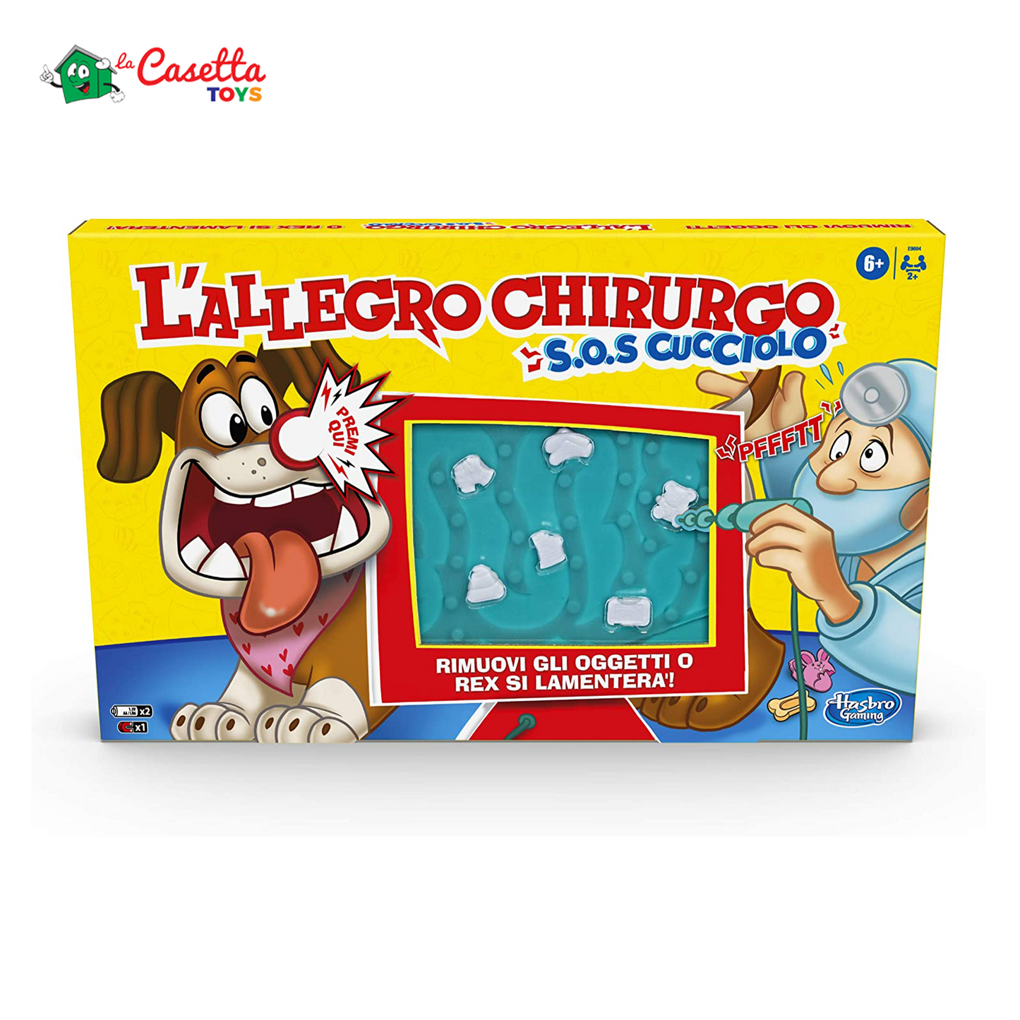 Hasbro Gaming - L'Allegro Chirurgo S.O.S. Cucciolo, Gioco in scatola con suoni