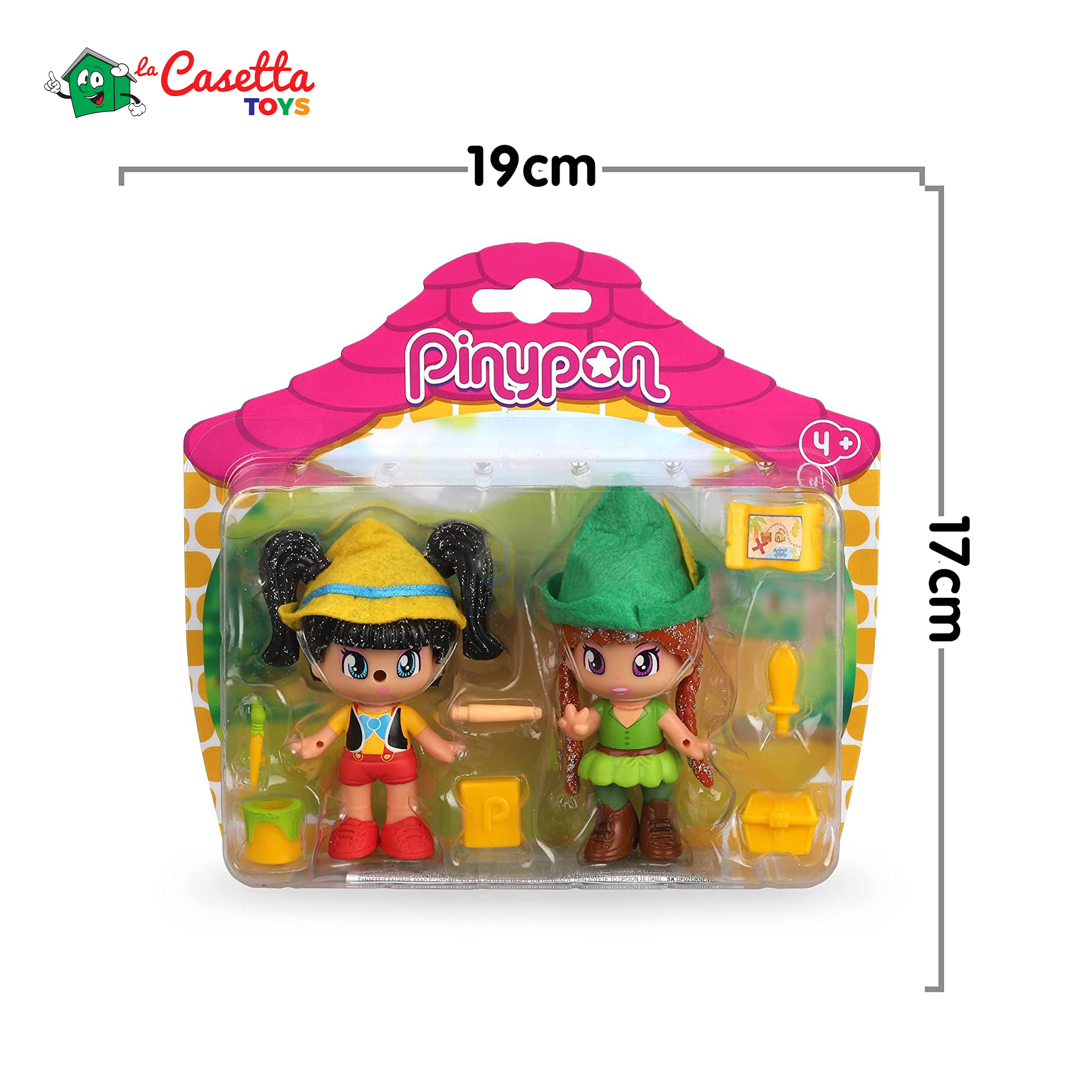 Set 4 Personaggi Pinypon Favole - Figure Con Gonna Girevole E 15 Accessori Per Bambini 4+ - Foto 7