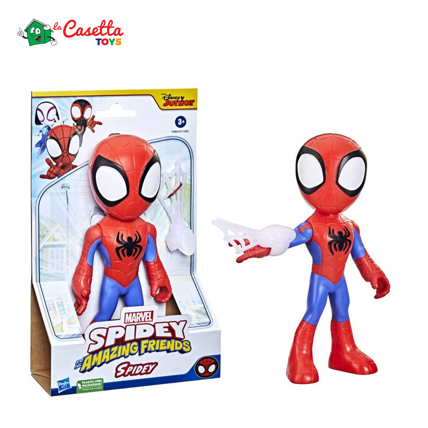 Hasbro Marvel - Other_Toys, Spidey e I Suoi Fantastici Amici - Supersized Spidey, Action Figure da 22,5 cm, Giocattolo per età prescolare, per Bambini dai 3 Anni in su, Multicolore