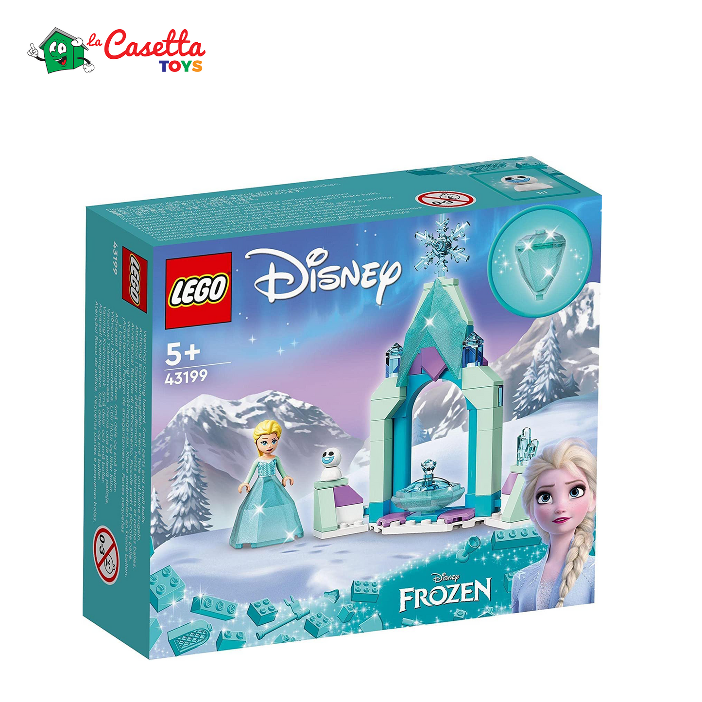 LEGO 43199 Disney Il Cortile del Castello di Elsa, Giocattolo con Principessa Frozen 2, Collezione Abito Diamante