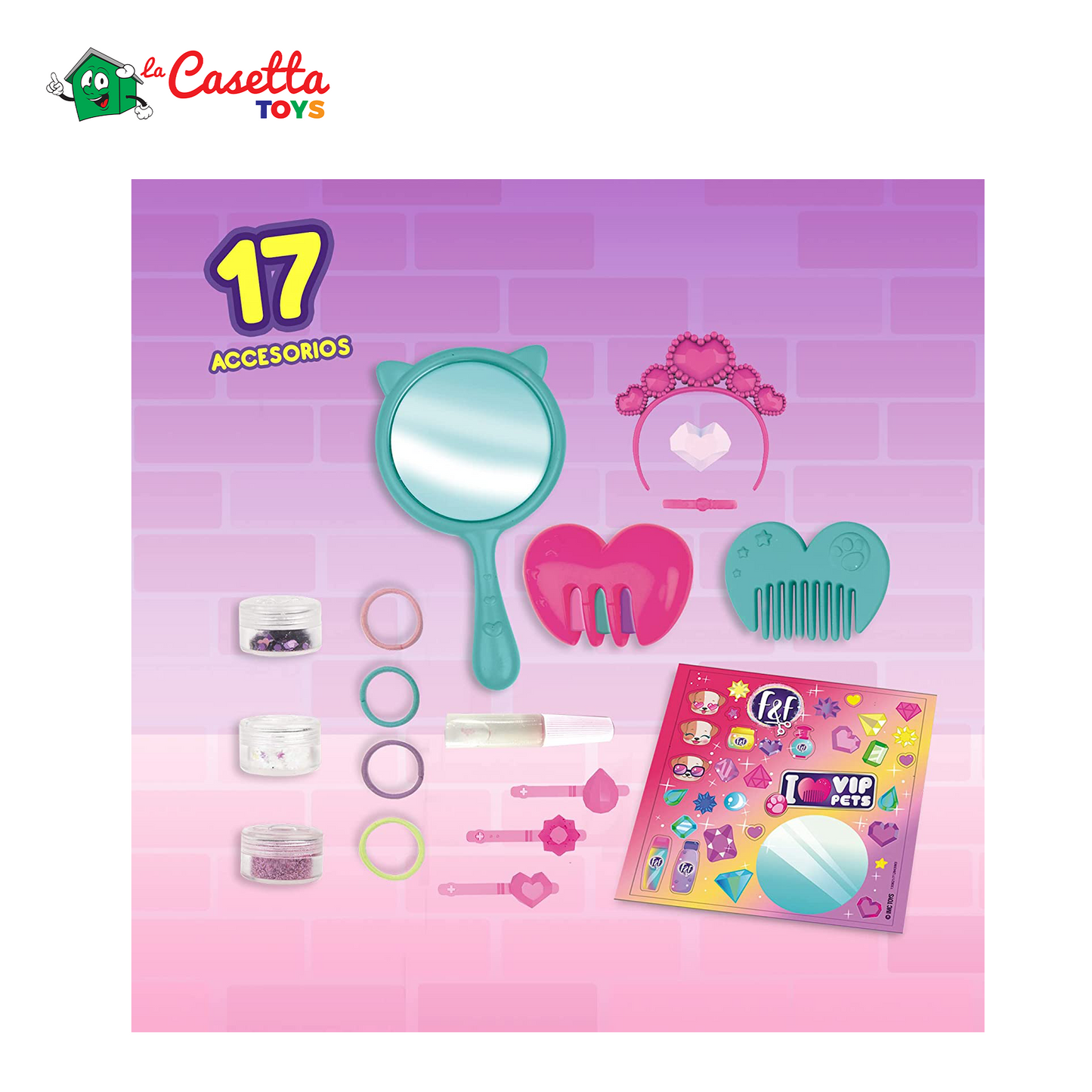 VIP PETS Glam Gems Il Salone di Fabio and Fabia, Set da parrucchiere con l'esclusiva bambola Shiara e 17 accessori, Regalo giocattolo per bambini e bambine dai 3 anni in su
