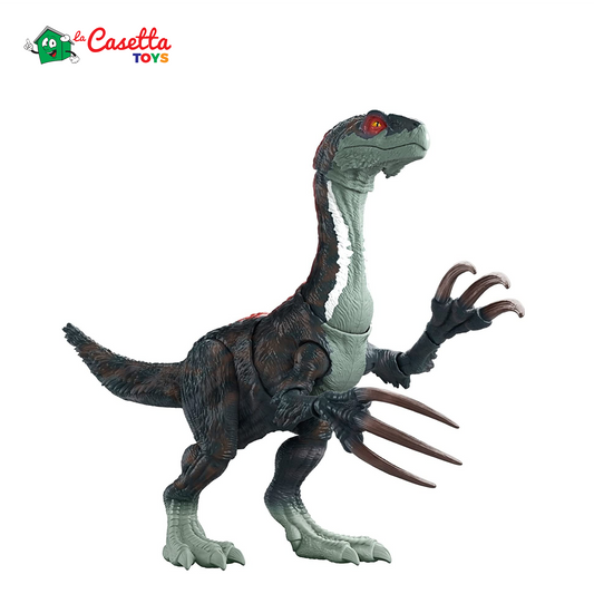 Mondo Jurassic Dominion - Dinosauro ruggito devastante Therizinosaurus - Dinosauro giocattolo articolato da 36 cm - Dinosauri per bambini con grandi artigli GWD65 - Multicolore