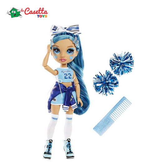 Rainbow High Cheer Fashion Doll - Abiti eleganti, pompon e bambola Cheerleader Skyler Bradshaw, fashion doll "blu", Serie Rainbow High Cheer, Regalo ottimo a partire dai 6 anni