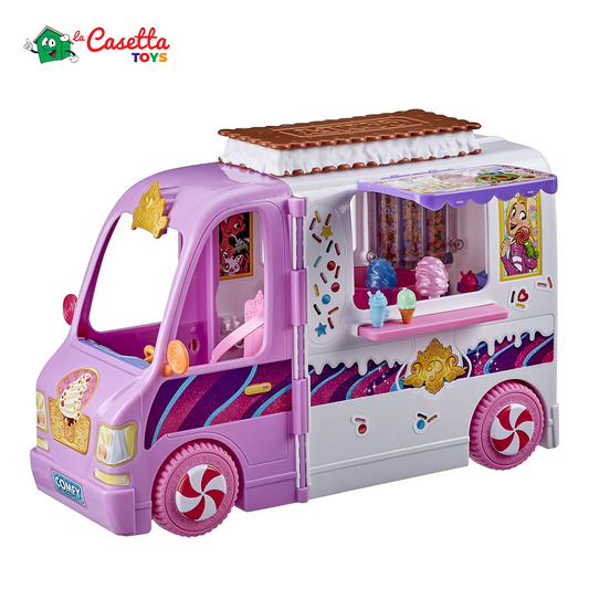 Hasbro Disney Princess Camioncino dei Gelati Principesse Disney Comfy Squad, Camper per Bambole con 16 Accessori