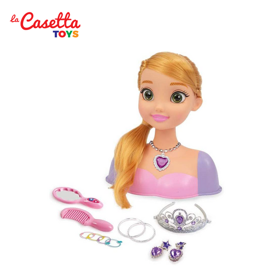 Grandi Giochi - Princess Styling Head Raperonzolo, Testa da Acconciare con Accessori Inclusi, GG02997