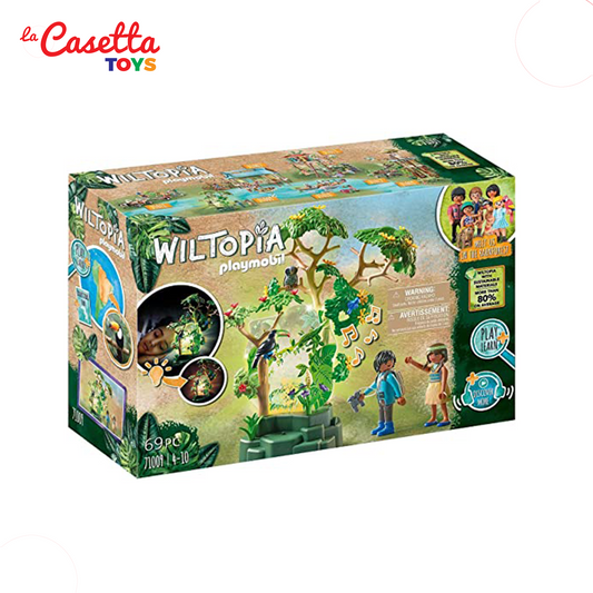 Playmobil Wiltopia 71009 luce Notturna della Foresta Amazzonica, con Animali Giocattolo, Luce e Suoni, Giocattolo Sostenibile per Bambini dai 4 Anni in su