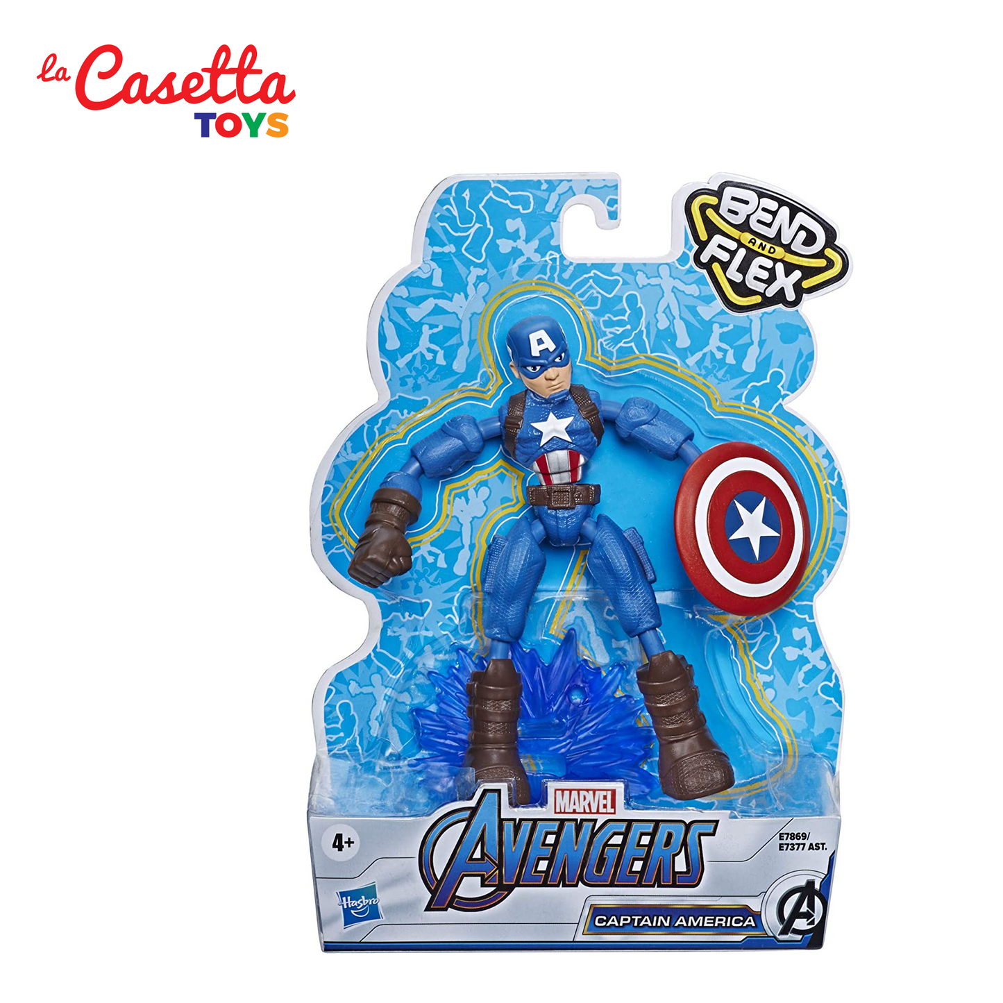 Hasbro Marvel Avengers - Captain America Bend And Flex (Action Figure Flessibile 15cm)
