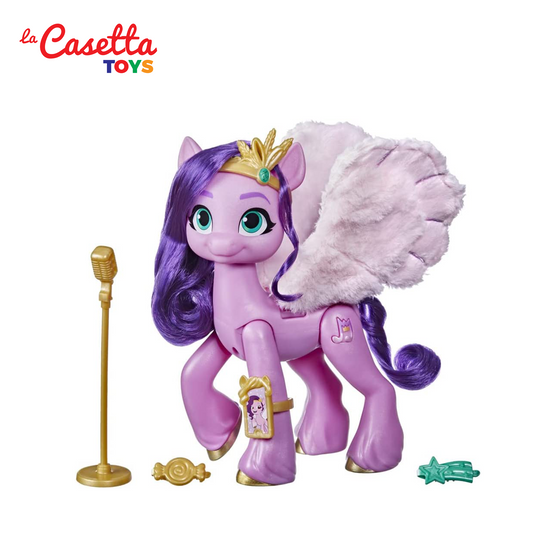 Hasbro Princess Petals, Star del Musical, Ispirato al Film My Little Pony: Una Nuova Generazione, Pony Rosa da 15 cm Che riproduce Musica, per Bambine e Bambini dai 5 Anni in su, Multicolore