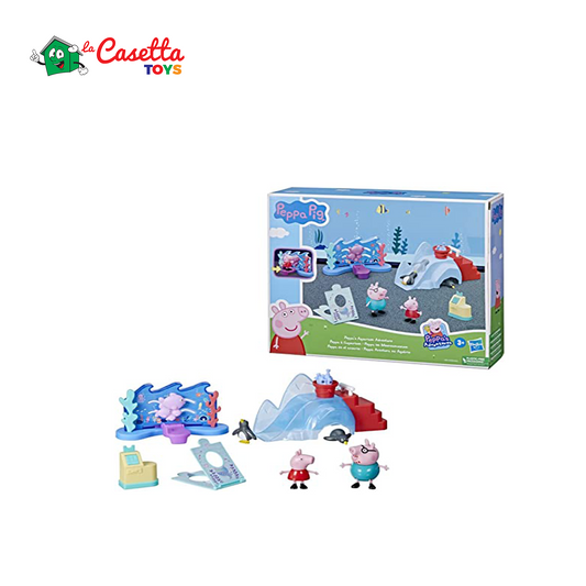 Peppa Pig Hasbro Peppa all'acquario, Playset Giocattolo per età Prescolare, Include 4 Action Figure e 8 Accessori, dai 3 Anni in su