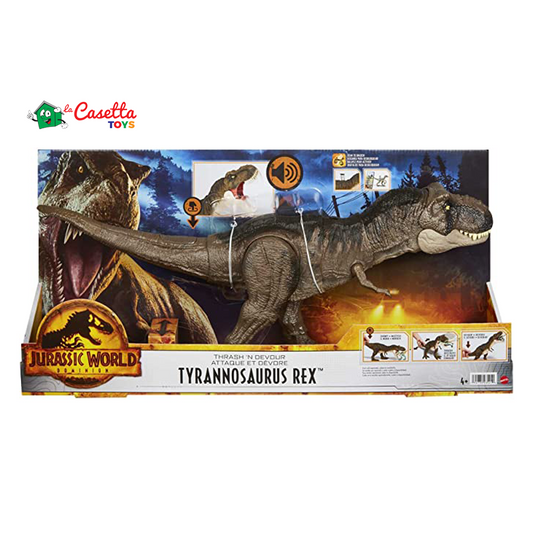 Jurassic World - Dominion T-Rex Devasta e DivoraDinosauro Action Figure (da 53 cm) con effetti sonori, funzione devasta e divora, Giocattolo per Bambini 4+ Anni