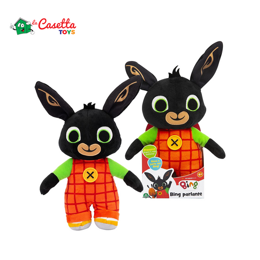 Bing - Peluche 33cm Parlante, Personaggio Bing, Premi Il Bottone e Dirà Le Sue Frasi Preferite, Per Bambini A Partire Dai 0 Mesi, BNG02000, Giochi Preziosi